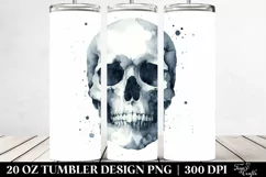 Simple Washed Watercolor with Skull | 20 oz Tumbler Product Image 2