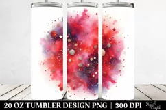 Colorful Glitery Red Watercolor | 20 Oz Tumbler Product Image 2