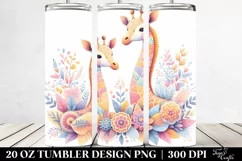 Colorful Giraffefloral Pastel | 20 Oz Tumbler Product Image 2