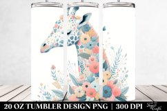 Colorful Pastel Giraffe Floral | 20 oz Tumbler Product Image 2