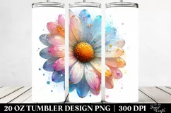 Detailed Vibrant Pastel Daisy Tumbler Product Image 2