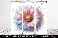 Detailed Vibrant Pastel Daisy Tumbler Product Image 2
