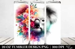 Artistic Koala Flowers. 20 Oz Tumbler Design Product Image 2