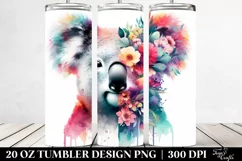 Artistic Koala Flowers. 20 Oz Tumbler Design Product Image 2