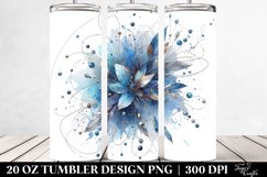 Colorful Blue Watercolor Metallic Tumbler | 20 Oz Tumbler Product Image 2