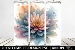 Shiny Chrysanthemum Abstract Clipart, 20 Oz Tumbler Product Image 2