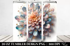 Shiny Chrysanthemum Abstract Clipart, 20 Oz Tumbler Product Image 2