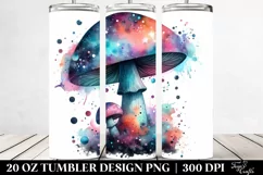 Colorfull Magical Watercolor Mushroom | 20 Oz Tumbler Product Image 2