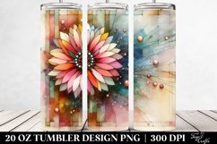 Wooden Stained Gerbera Watercolor Splash 20 Oz Tumbler Product Image 2