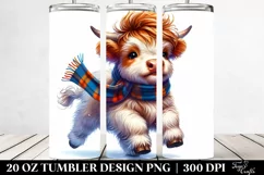 Cute Highland Cow Running | 20 oz Tumbler Product Image 2