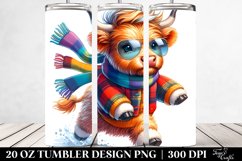 Cute Highland Cow Running | 20 oz Tumbler Product Image 2