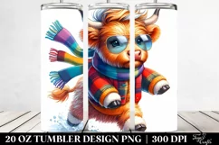 Cute Highland Cow Running | 20 oz Tumbler Product Image 2