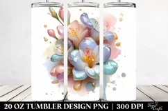 Abstract Pastel Glossy Freesia Tumbler Product Image 2