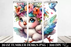 Cute Funny Dove Running 20 Oz Tumbler Product Image 2