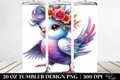 Cute Funny Dove Running 20 Oz Tumbler Product Image 2