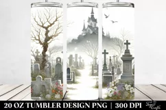 Watercolor Graveyard Simple White 20 oz Tumbler Product Image 2