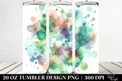 Colorful Greenish Watercolor Background | 20 Oz Tumbler Product Image 2