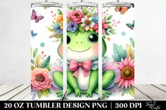 Whimsical Flowers,Baby Frog Tumbler Product Image 2