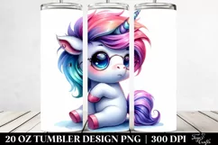 Funny Cute Unicorn 20 Oz Tumbler Product Image 2