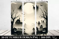 Washed Watercolor Vintage Halloween Scene, 20 oz Tumbler Product Image 2