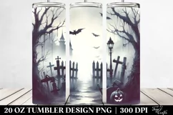 Washed Watercolor Vintage Halloween Scene, 20 oz Tumbler Product Image 2
