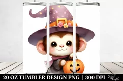 Energetic Halloween Monkey, Festive 20 Oz Tumbler Product Image 2