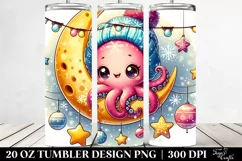 Cute Baby Octopus Wearing Winter Clothes, 20 oz Tumbler Product Image 2