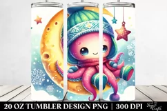 Cute Baby Octopus Wearing Winter Clothes, 20 oz Tumbler Product Image 2