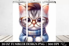 Cute Baby Cat Dressed for Winter 20 Oz Tumbler Product Image 2