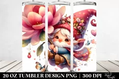 Cute Small Gnome with Magnolia | 20 oz Tumbler Product Image 2