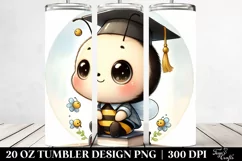 Cute Round Baby Bee Graduation Cap | 20 oz Tumbler Product Image 2