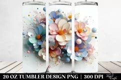 Abstract 3D Impatiens Watercolor Splash, 20 oz Tumbler Product Image 2