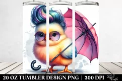 Cool Baby Chicken Umbrella Model Drawing | 20 oz Tumbler Product Image 2