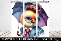 Cool Baby Chicken Umbrella Model Drawing | 20 oz Tumbler Product Image 2