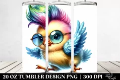 Funny Jumping Baby Chicken Drawing | 20 oz Tumbler Product Image 2