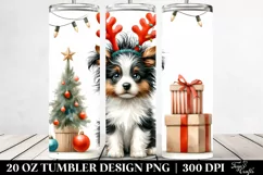 Whimsical Border Collie, Christmas 20 Oz Tumbler Product Image 2