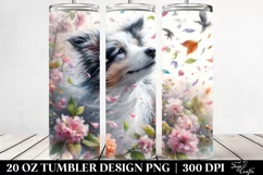 Dog Tumbling with Spring Petals | 20 oz Tumbler Product Image 2