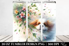 Dog Tumbling with Spring Petals | 20 oz Tumbler Product Image 2