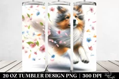 Dog Tumbling with Spring Petals | 20 oz Tumbler Product Image 2