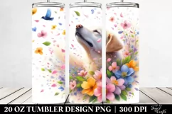 Dog Tumbling with Spring Petals | 20 oz Tumbler Product Image 2