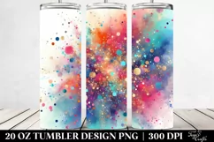 Colorful Watercolor Glitery Texture | 20 Oz Tumbler Product Image 2