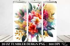 Colorful Abstract Bouquet with Gold Foil | 20 Oz Tumbler Product Image 2
