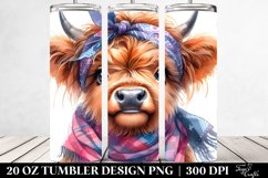 Baby Highland Cow Portrait | 20 Oz Tumbler Product Image 2