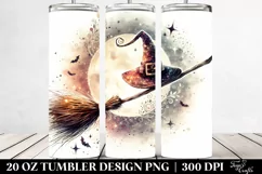 Washed Retro Halloween Broomstick 20 oz Tumbler Product Image 2