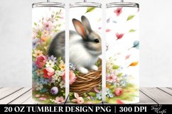 Rabbit Tumbling with Spring Petals | 20 Oz Tumbler Product Image 2