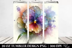 Abstract Glossy Pansy Clipart 20 Oz Tumbler Product Image 2