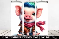 Cute Funny Pig Jumping 20 Oz Tumbler Product Image 2