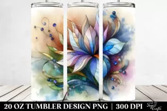 Wooden Iris Abstract Clipart, 20 Oz Tumbler Product Image 2