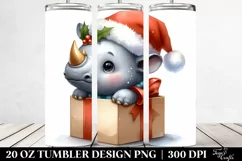 Cute Rhino, Festive 20 Oz Tumbler Product Image 2