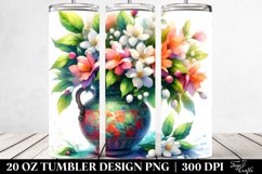 20 Oz Tumbler Sublimation | Vibrant Watercolor Vase with Product Image 2